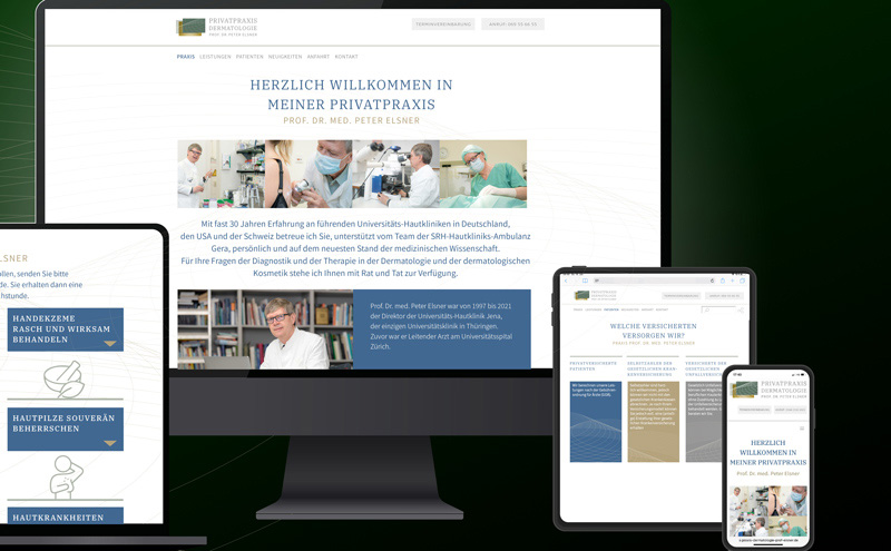 Websitedesign für einen Dermatologen; Design: staakdesign
