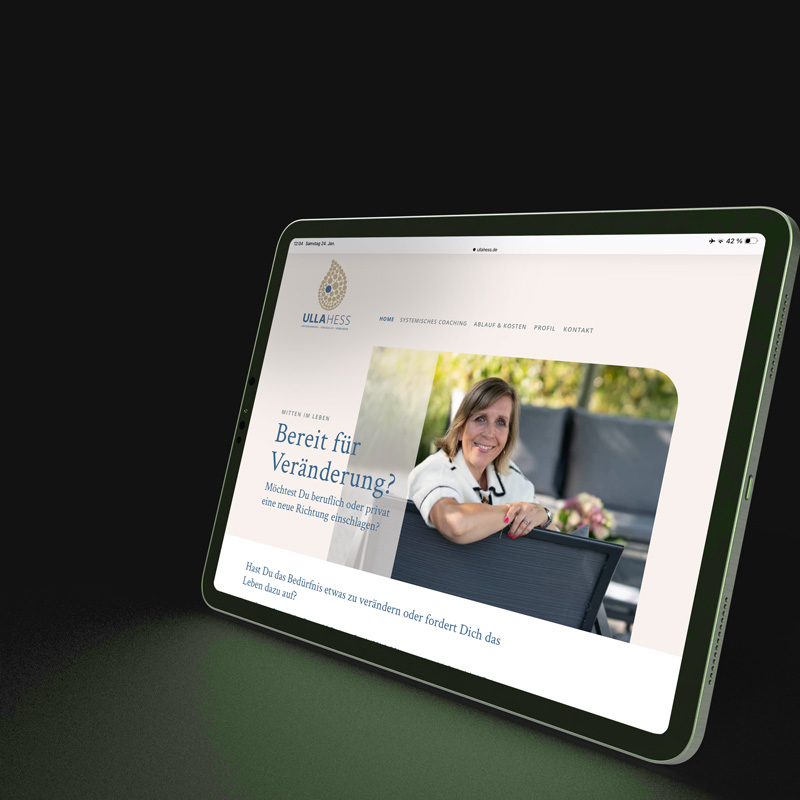 Webdesign Coaching Website Ulla Hess iPad Business Coach Veränderung